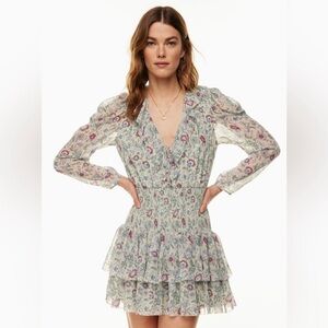 Aritzia Wilfred Poem Mini Floral Boho New Formal Evening Elegant Dress Sz S,M